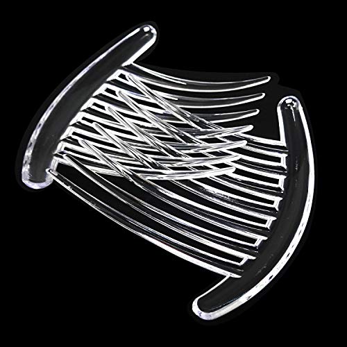 Honbay 6-Piece Clear Plastic French Twist Side Hair Combs, 7-Tooth (4-Inch)
