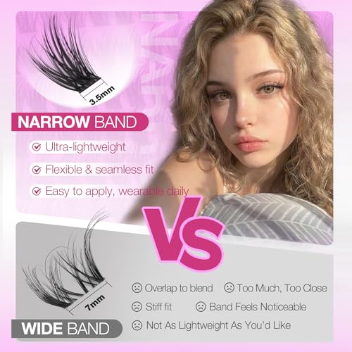 Yawamica Natural Lash Clusters 8-14mm CC Curl DIY Eyelash Extensions