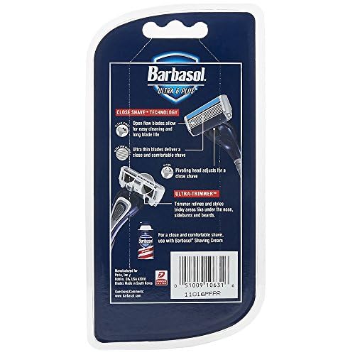 Barbasol Ultra 6 Plus Premium Disposable Razor, 3 Count
