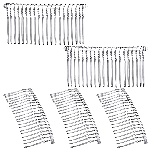 5Pcs Metal Hair Combs with 20 Teeth for Wedding Veils