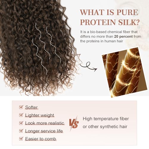 Flufymooz Clip-In Hair Extensions 20 Inch Curly Dark Almond Brown