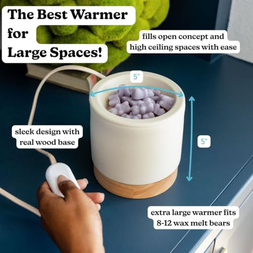 Happy Wax Clay Mod Max XL Warmer - Our Largest Warmer Ever! - Perfect for Great Rooms & Open Concept Spaces - for use with Scented Wax Melts