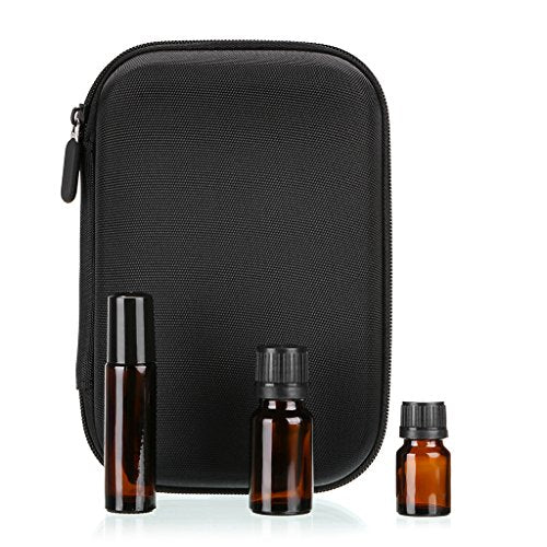 Hipiwe Black Hard Shell Essential Oil Carrying Case for 12 Bottles - Travel Bag