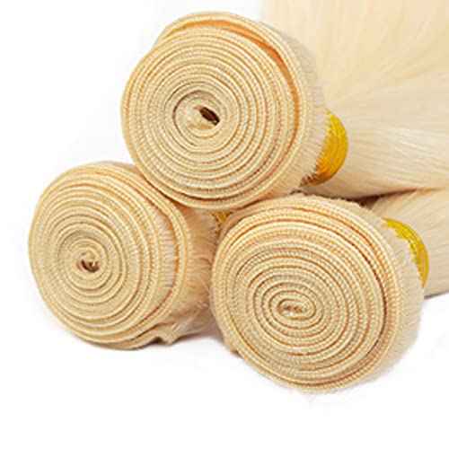 12 14 16 Inch #613 Blonde Bundles Human Hair Straight Bundle #613 Honey Blonde 3 Bundles 300g/Pack Unprocessed Brazilian Virgin Hairs Double Weft Weaves Hair Extensions