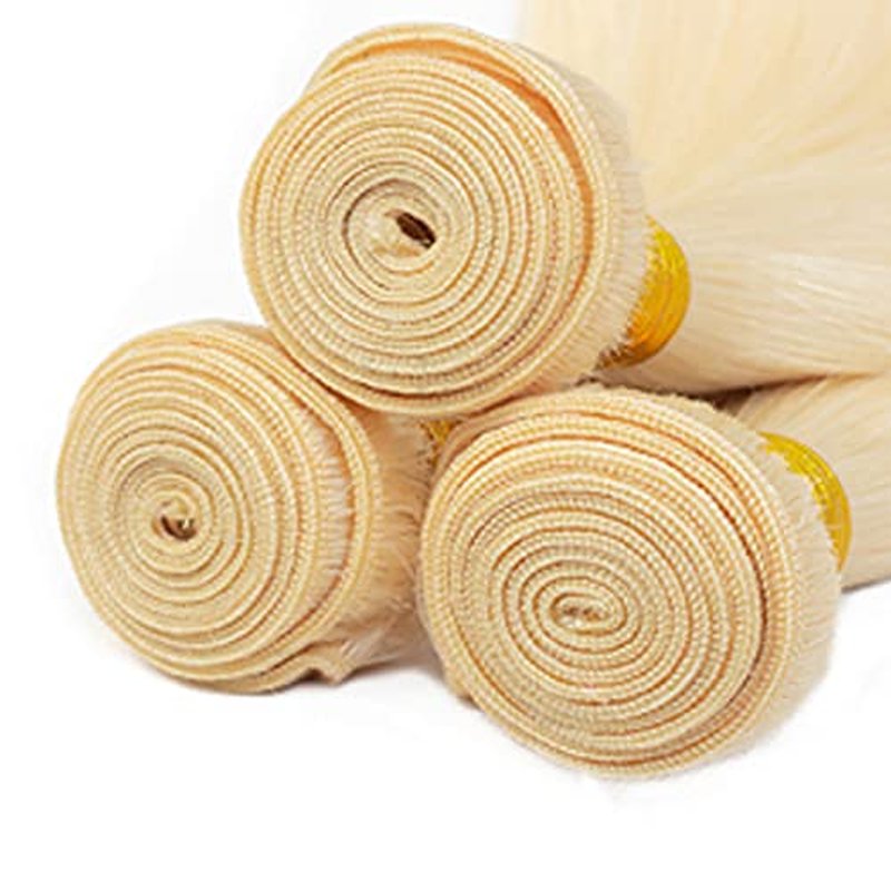 613 Blonde Straight Human Hair Bundles 3Pcs 150g