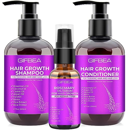 GIFBEA Hair Growth Shampoo & Conditioner Set with Biotin & Oils