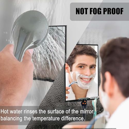 Shower Mirror with Squeegee & Razor Holder - 360° Rotation