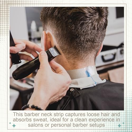 Marspark Disposable Barber Neck Strips with Hanging Dispenser – 5 Rolls, 400 Strips