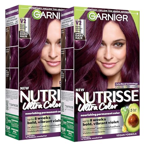 Garnier Nutrisse Ultra Color Hair Dye V2 Dark Intense Violet (Spiced Plum) 2-Pack