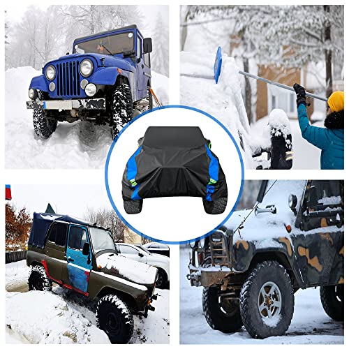 Avecrew for Jeep Wrangler Cover Waterproof 2 Door, All Weather for Jeep Rain Cover for Automobiles, Outdoor Full Exterior for Jeep Covers Fits JK JL TJ YJ CJ