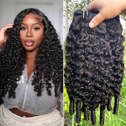PerisModa Burmese Curly Bundles Human Hair 16 18 20 Inch 3C4A Raw Water Wave Quick Weave Hair 3 Bundles with Spiral Curly Ends 100% Unprocessed 15A Virgin Kinky Curly Human Hair Bundles Natural Black