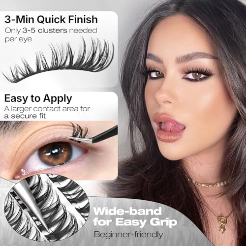 Flaunt Wispy Cluster Lashes 8-14mm CD Curl Extensions