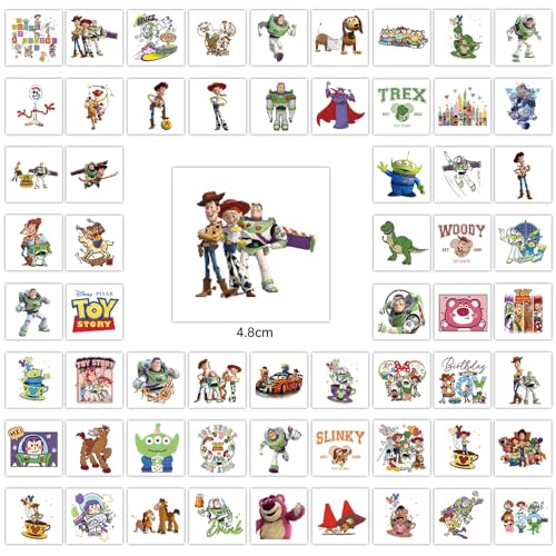 60 Pcs Cartoon Temporary Tattoos for Kids - Fun Anime Stickers