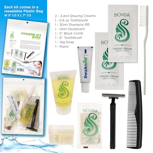 Moda West Hygiene Kits - 24 Pack 9-Piece Travel Toiletry Sets