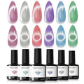 Modelones Cat Eye Gel Nail Polish Set with Glitter - A-1 Galaxy Variant, 6 Colors