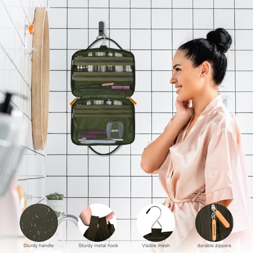 Hanging Toiletry Bag for Men, Toiletry Travel Bag Water-proof Travel Makeup Bag Cosmetic Organizer Shaving Bag Door Room Essentials for Accessories, Shampoo, Full Sized Container, Toiletries