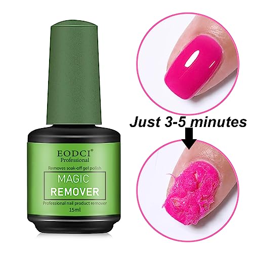 Eodci Magic Gel Nail Polish Remover, Soak-Off Quick,Minutes Easily Professional Remove Gel Nail Polish, Gel Polish Remover for Nails -15ml