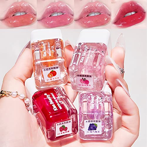 4-Piece Lip Oil & Gloss Kit - Hydrating, Plumping Lip Care