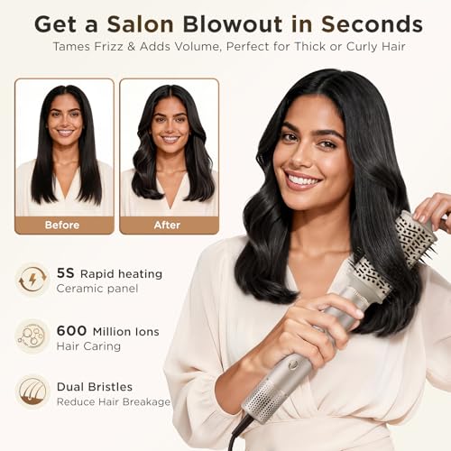 O.H.B 5-in-1 Hot Air Hair Styler Brush - 110K RPM Ionic Dryer