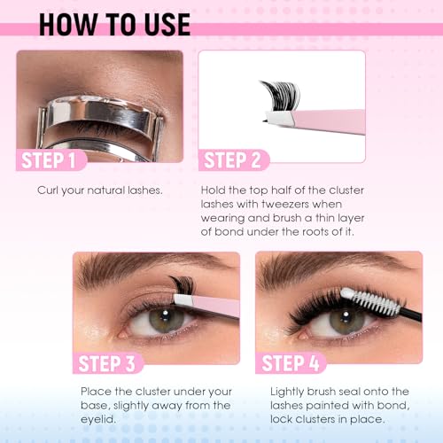 FADLASH Lash Clusters Kit 80D+100D D Curl 10-18mm DIY