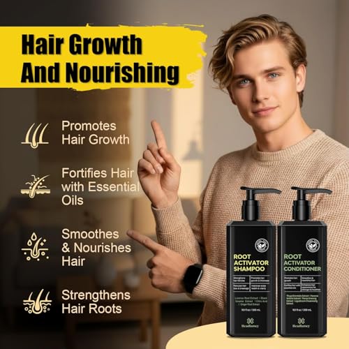 Root Activator Hair Growth Shampoo & Conditioner Set for Men