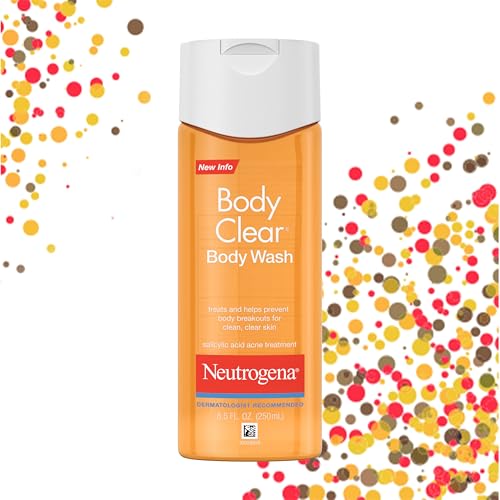 Neutrogena Body Clear Acne Body Wash with Glycerin & 2% Salicylic Acid Acne Medication to Help Treat Breakouts on Back, Chest & Shoulders, Non-Comedogenic, 8.5 fl. Oz, 6 Pack