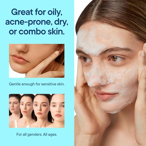Facial Cleanser w/Organic Tea Tree & Salicylic Acid ? Gentle Daily Foaming Gel Face Wash for Deep Cleansing & Makeup Removal ? Unclogs Pores, Eliminates Dirt & Oil, (2 oz) 2 Pack