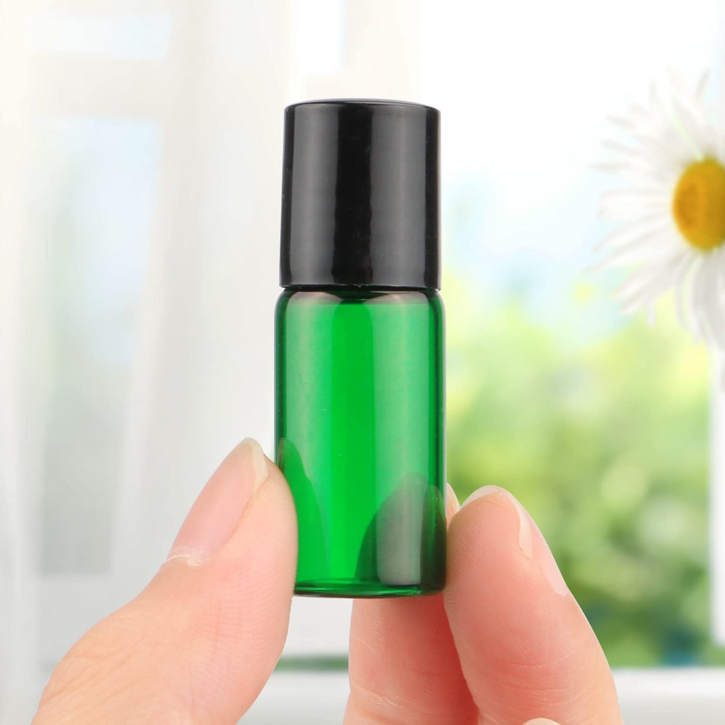 Furnido Pack of 50,3ml Glass Roll on Bottle Mixed Color Sample Test Roller Essential Oil Bottles glass vials With Stainless Steel Roller Balls,Black Plastic Cap For Travel Aromatherapy,Perfume Oils