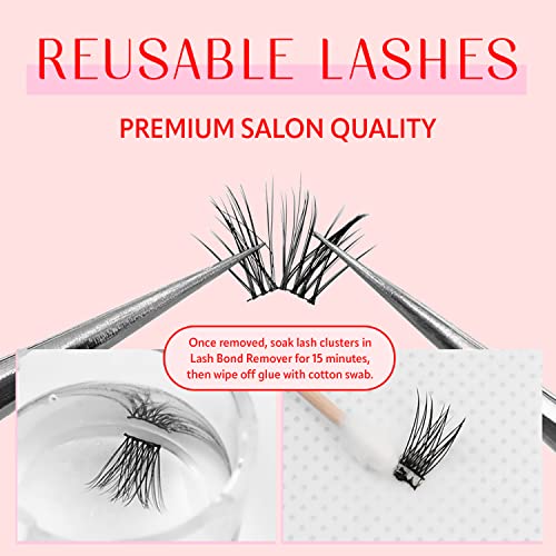 Lash Clusters At-Home Lash Extensions / 10-16mm C-Curl Natural Glam / 60 Clusters/Ultra Thin Band/milk peach¢â / Segment Individual Cluster Lashes/Soft Fluffy
