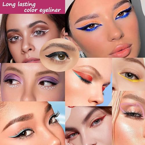 Brown Liquid Eyeliner Pencil, Waterproof & Smudge-proof Ultra-Fine Brush Tip Eye Liner, Quick Drying Formula Long Lasting High-Pigmented Up to 24 Hours Eye Makeup Wear(Brown)