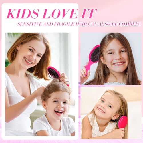 36 Pack Mini Rose Red Hair Brushes for Kids & Travel - Detangling & Tangle-Free