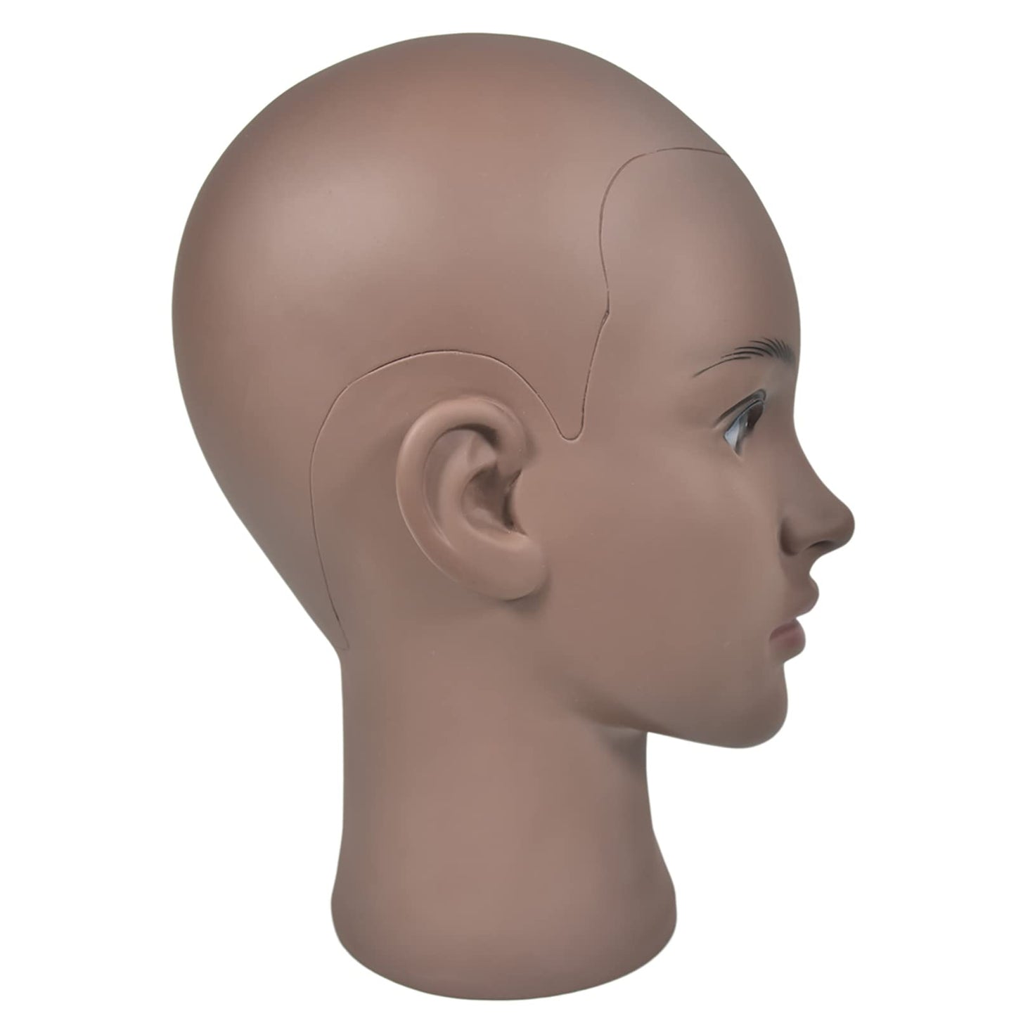 MIAOMANZI Bald Female Training Head Cosmetology Mannequin Head for Wigs Making and Display with Free clamp