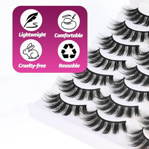 Veleasha 3D Faux Mink Lashes - 14 Pairs Fluffy False Eyelashes