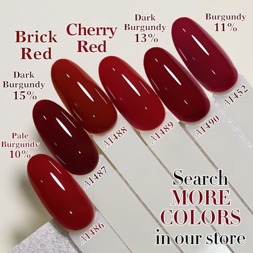 Double Rhythm Burgundy Red Gel Polish 15ML - Same Color, Soak Off Nail Art