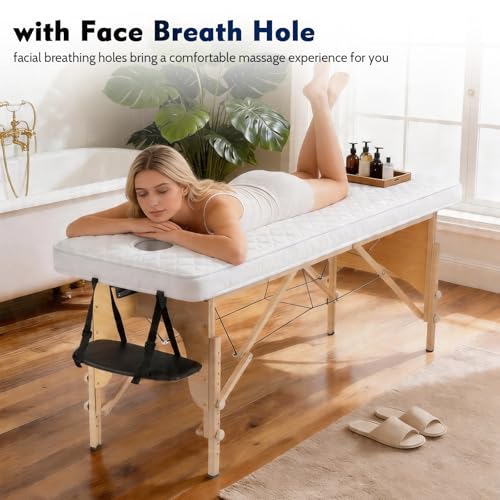 Soft Washable Massage Table Sheet Pad with Face Hole - Lash Bed Topper (75x28")