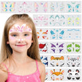 Konsait 20 Sheets Animal Face Tattoos for Kids - Waterproof