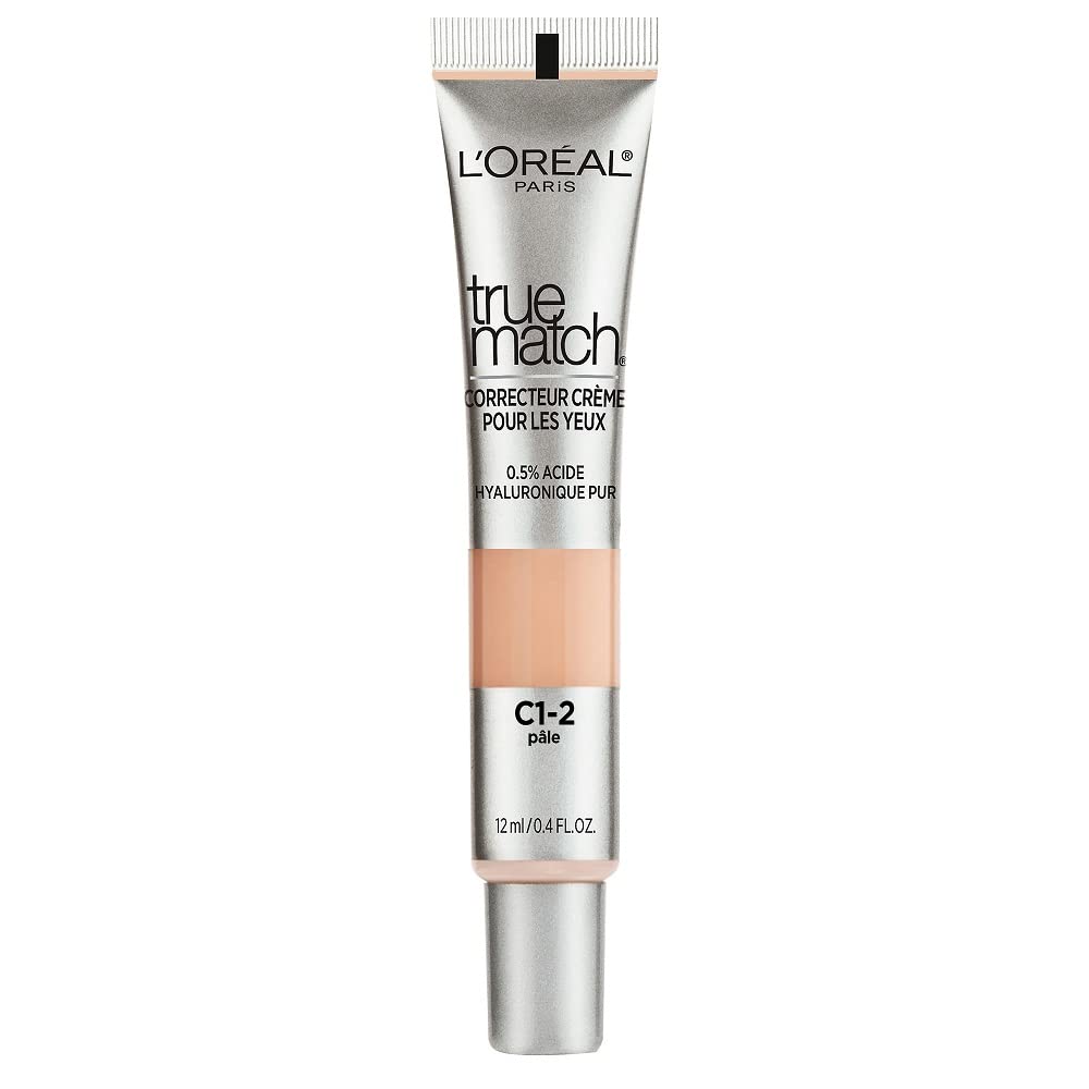 L’Oréal Paris True Match Eye Cream in a Concealer, 0.5% hyaluronic acid, Fair C1-2, 0.4 fl. oz.