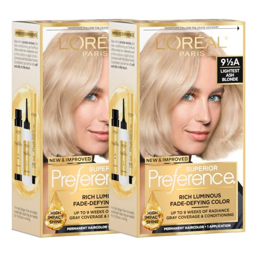 L'Oreal Paris Superior Preference 9.5A Lightest Ash Blonde Hair Color Kit (2 Count)