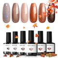 Modelones Fall Glitter Nude Gel Nail Polish Set 6 Colors A-1