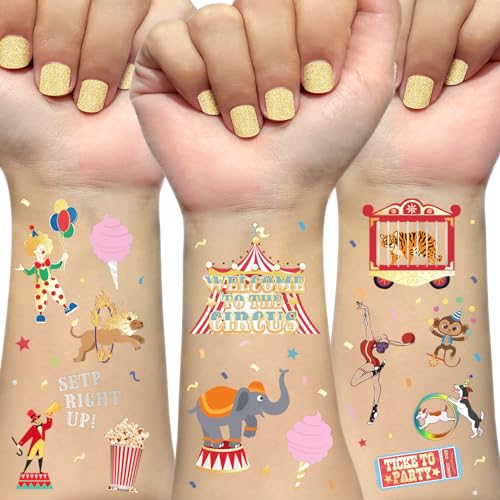 Carnival Temporary Tattoos for Kids - 42 Glitter Styles