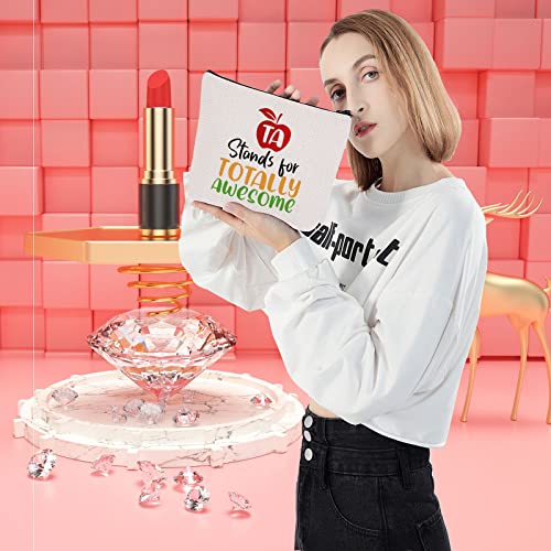 LEVLO Teacher Assistants Gifts TA Stands For Totally Awesome Makeup Bags End Of Term Gift TA Bags (TA Stands For Totally Awesome)