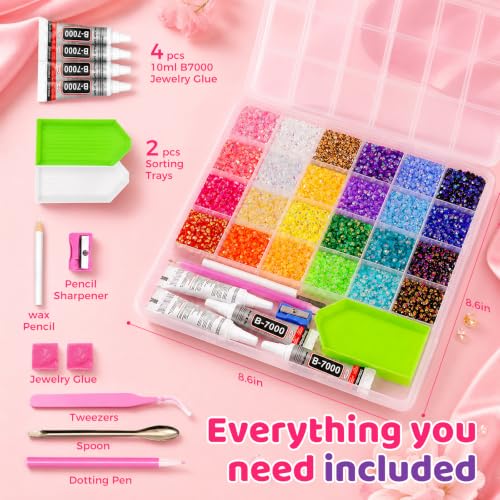 45000PCS Rhinestones Bedazzling Kit for Crafts & DIY Projects - All-in-One Jewelry & Decor Supply