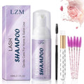 LZM Eyelash Extension Shampoo Kit - Gentle Lash Cleaner Foam
