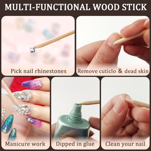 100PCS Wooden Nail Sticks Set - Manicure Cuticle Pushers & Removers