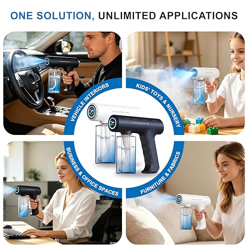 NYIKYUAM Black Nano Spray Machine 240ML Rechargeable Cordless Mist Gun