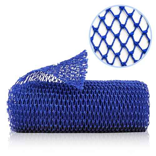 African Net Sponge, Authentic Exfoliating Body Scrubber for Bath and Shower, Multiple Textures with Gentle Deep Exfoliating and Rich Lather for All Skins (Blue)