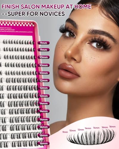 Rocopha Wispy Lash Clusters 9-16mm D Curl Eyelash Extensions