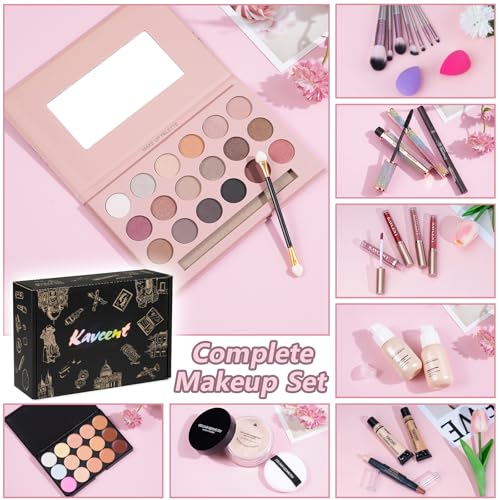 KAVCENT Makeup Kit - 18 Color Eyeshadow Palette & Full Set