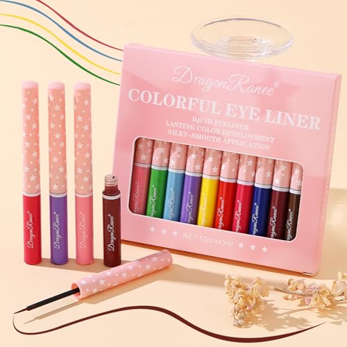 12 Colors Waterproof Liquid Eyeliner Set