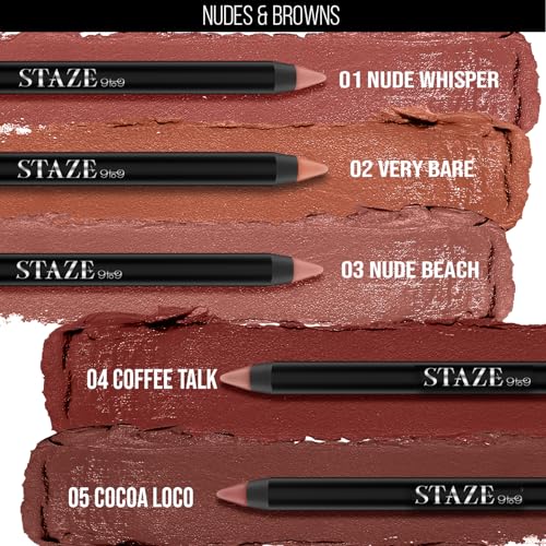 Staze Pout On Matte Lip Crayon - Coffee Talk 04, 12Hr Waterproof